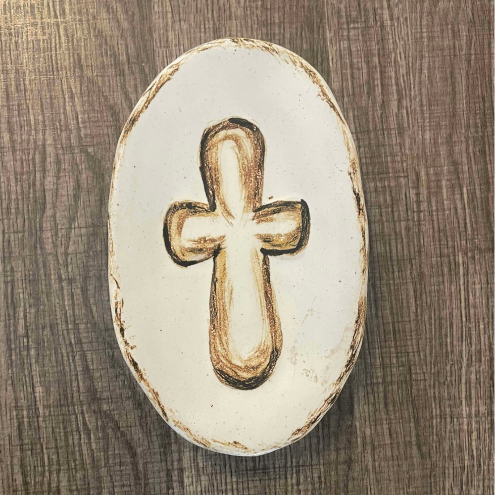 Oval Ceramic Cross